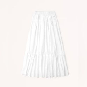 NWOT Abercrombie Poplin Tiered Maxi Skirt